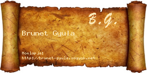Brunet Gyula névjegykártya